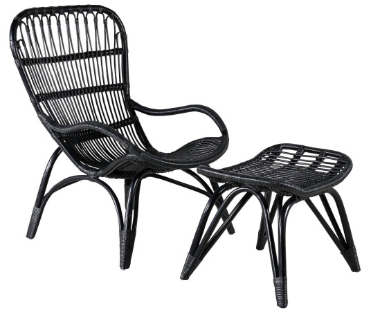 Venture Design Ella lenestol Sort/off white Svart Venture Design Ella lenestol Sort/off white Svart