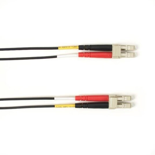 Black Box OM4 Duplex Fiber Patch Cable 1m Plenum, Sort