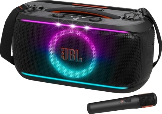 JBL PartyBox On-The-Go 2 bærbar partyhøyttaler med trådløs mikrofon, sort