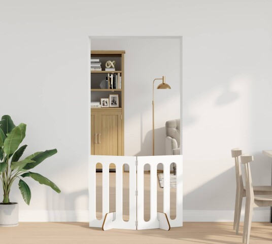 Vidaxl Folding Pet Fence 2 Stk. Hvit 100.5 X 38 X 70 cm Konstruert Tre