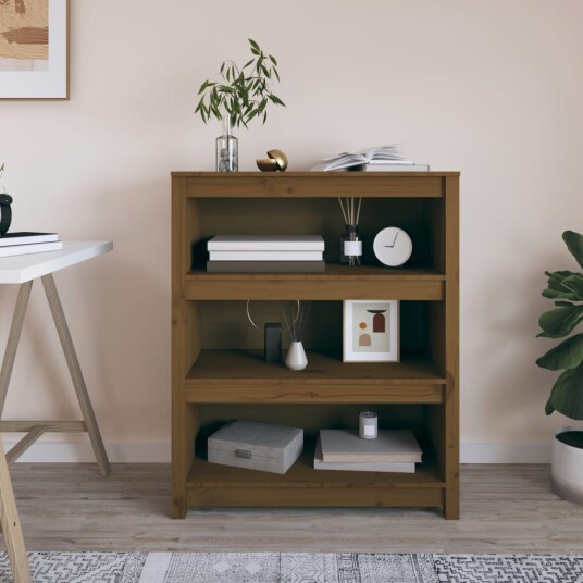 vidaXL Bokhylle honningbrun 80x35x97 cm heltre furu vidaXL Bokhylle honningbrun 80x35x97 cm heltre furu