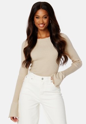 BUBBLEROOM Sabine knitted top Light beige S