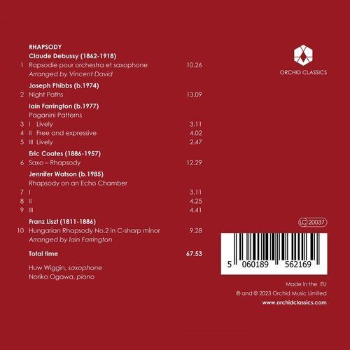 MediaTronixs Claude Debussy : Huw Wiggin/Noriko Ogawa: Rhapsody CD (2023) Pre-Owned