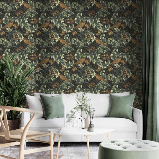 Namly Design Tapet Utsmykket Fugleløvverk WPPRSS2268330583