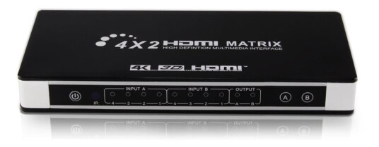 INF Matrisebryter HDMI 4 x 2 UHD 4K2K 3D med EDID-funksjon