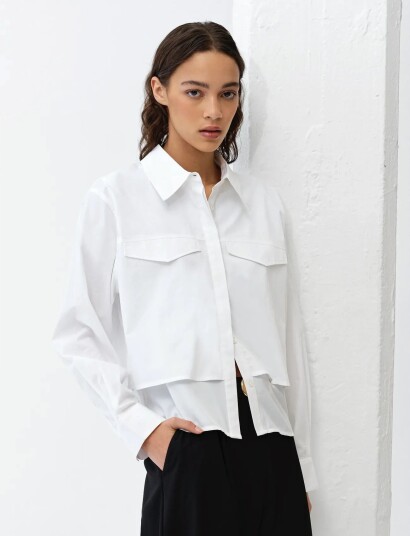 French Connection Cambria Milla Mix Shirt White XS