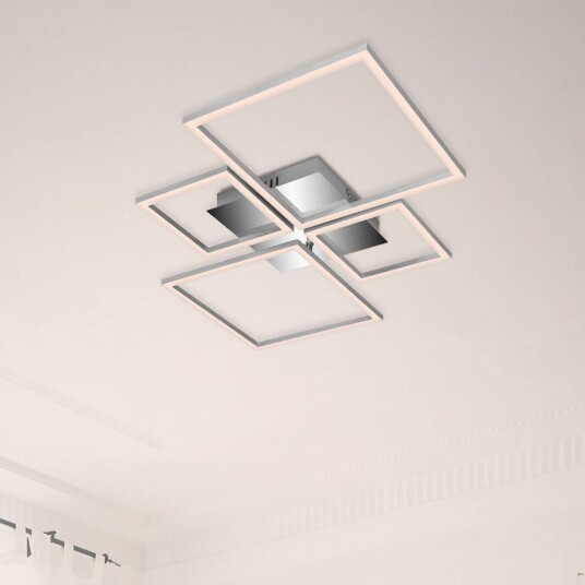 Briloner LED-taklampe Frame, dimbar, Aluminium / grå / sink, Stue / spisestue, Metall, Moderne, Flerhodet takbelysning Briloner LED-taklampe Frame, dimbar, Aluminium / grå / sink, Stue / spisestue, Metall, Moderne, Flerhodet takbelysning
