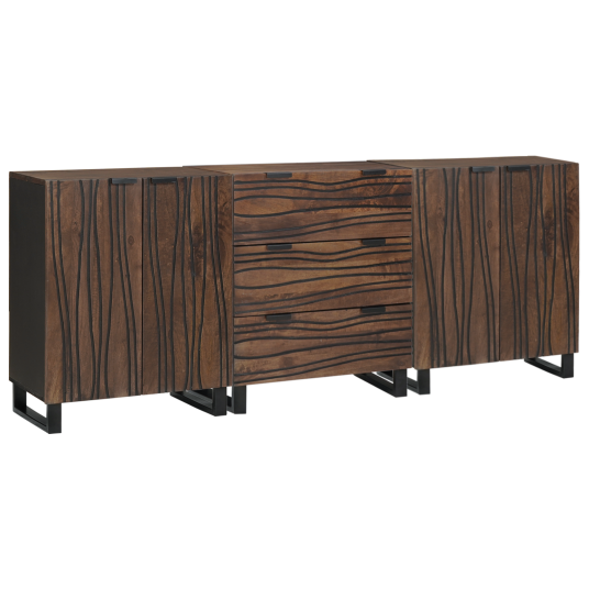 Baderomsinnredningssett med skuff 3 pcs Brun 180 x 33 x 75 cm Baderomsinnredningssett med skuff 3 pcs Brun 180 x 33 x 75 cm