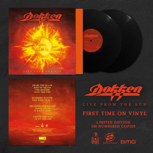 Dokken Live From the Sun LP/Vinyl