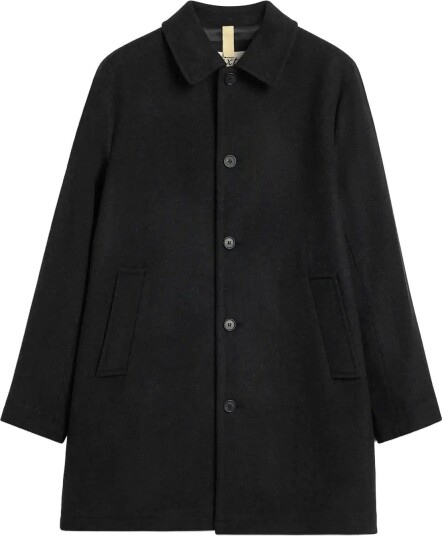 Brixtol Textiles T Coat Wool   BLACK MELANGE   L