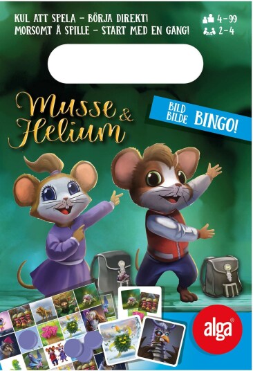 Alga Musse & Helium Bildebingo Spill for 2-4 Spillere - Norsk/Svensk Regler