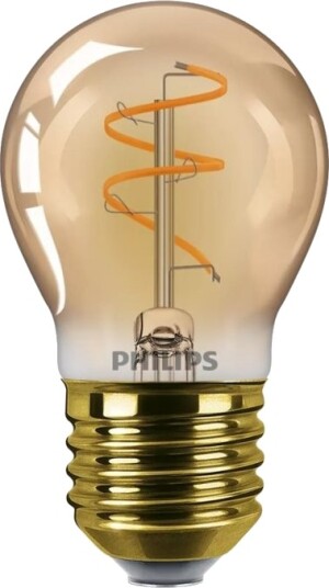Philips Led Filamentlyspære Form: P45 E27 2.7 W Ekvivalent 15 W Flammelys 1800 K Ravgul Philips Led Filamentlyspære Form: P45 E27 2.7 W Ekvivalent 15 W Flammelys 1800 K Ravgul