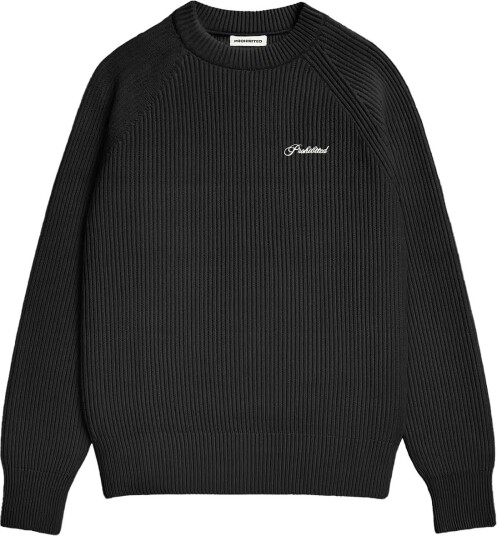 Prohibited Campus Knit Sweater BLACK L Prohibited Campus Knit Sweater BLACK L