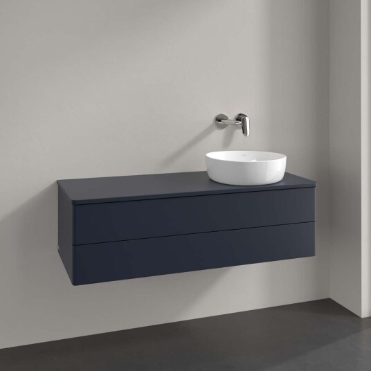 Villeroy & Boch Antao Servantskap med 2 skuffer 120x50x36 cm m/lys Blå Matt Villeroy & Boch Antao Servantskap med 2 skuffer 120x50x36 cm m/lys Blå Matt