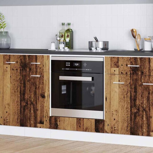  Ovnskap i gammelt tre – 60x46x81.5 cm laget av konstruert tre