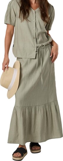 Seaside Savannah Crinkle Long Skirt W