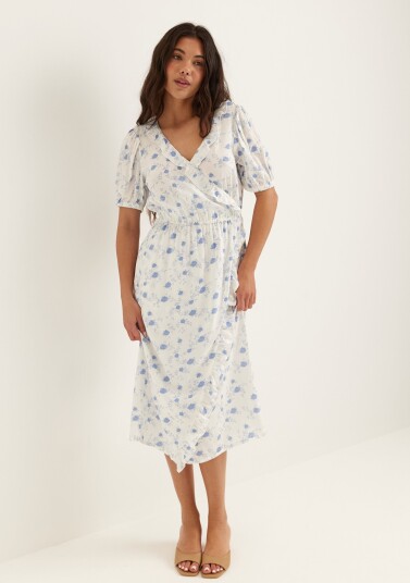 Bubbleroom Wrap Frill Dress