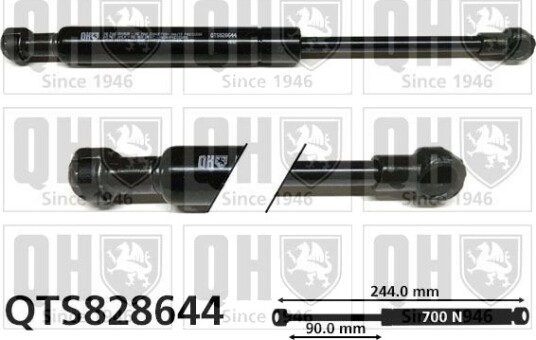 Gassfjær motorpanser QUINTON HAZELL QTS828644 Gassfjær motorpanser QUINTON HAZELL QTS828644