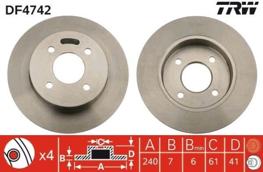 Bremseskive TRW DF4742