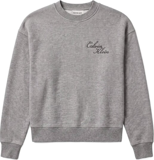 Calvin Klein Jeans Ls Textured Fleece Crewneck MEDIUM GREY HEATHER S