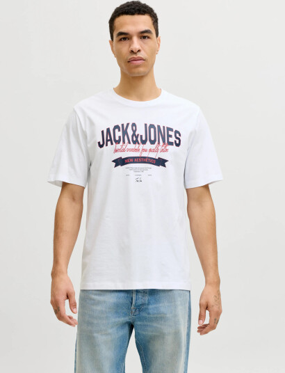 Jack & Jones Jjelogo Tee Ss O Neck 2 Col Ss26 Sn   White   M