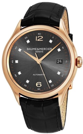 Baume & Mercier Herreklokke M0A10180 Clifton Sort/Lær Ø39 mm Baume & Mercier Herreklokke M0A10180 Clifton Sort/Lær Ø39 mm