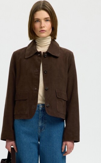 Selected Slwkaya Suede Jacket Noos   Brown   38