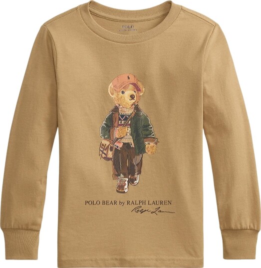 Ralph Lauren Kids Polo Bear Cotton Long Sleeve Tee Brown 4