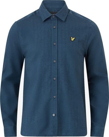 Lyle & Scott Flanellskjorte Herringbone Flannel Shirt Blå