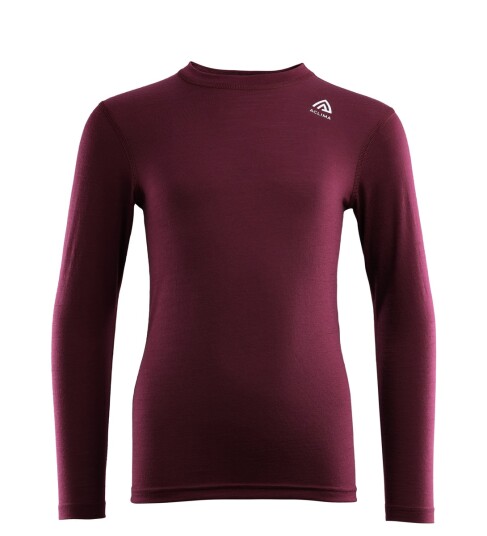 Aclima Juniors' Lightwool Crew Neck Zinfandel 130 cm