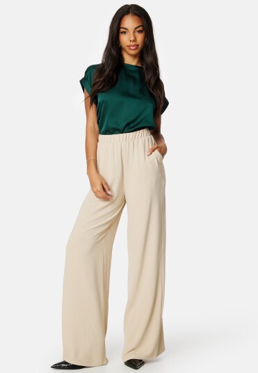Vila Viellette S/S Satin Top Noos Green 44