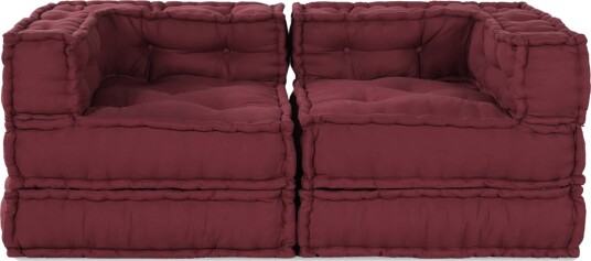 vidaXL Modulsofa-enhet 2 pcs Marron 140 x 70 x 56 cm Stoff