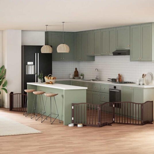 Vidaxl Hundeport Sammenleggbar 8 Paneler Brun 640 cm Poppeltre