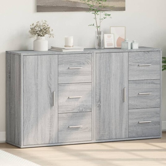  Skjenker 2 grå sonoma 60x31x70 cm konstruert tre