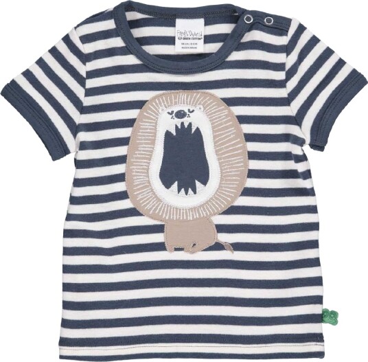 Freds World T skjorte   Dyr Stripe   Midnight   Freds World   74   T skjorte Blå Hvit