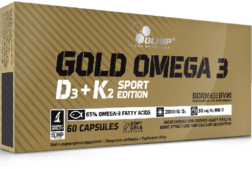 OLIMP SPORTS NUTRITION Olimp Gold Omega-3 D3+K2 Sport Edition ® - 60 kapsler