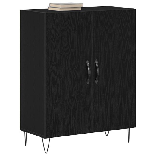 Sideboard Svart eik 69.5 x 34 x 90 cm Konstruert tre Sideboard Svart eik 69.5 x 34 x 90 cm Konstruert tre