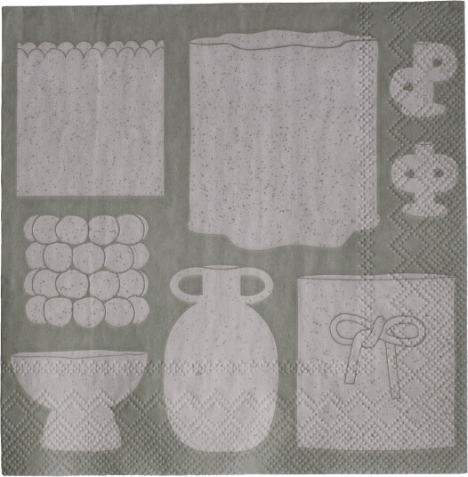 DBKD Illustration papirserviett 33x33 cm 20 pakning Beige