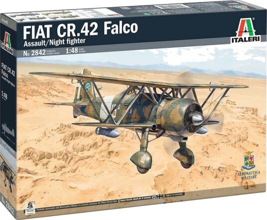 Italeri FIAT CR.42 Falco Assault/Nattjager Modellfly - 1:48