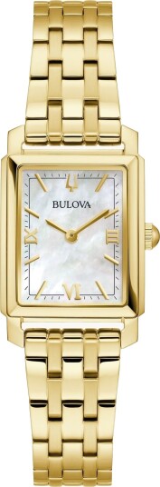 Bulova Dameklokke 97L177 Sutton Hvit/Gulltonet stål Ø21 mm