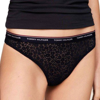 Tommy Hilfiger Truser 3P Premium Essentials Lace Thong Multi-colour-2 polyamid X-Small Dame