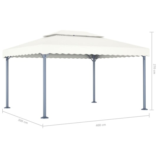 vidaXL Paviljong 400x300 cm kremhvit aluminium vidaXL Paviljong 400x300 cm kremhvit aluminium