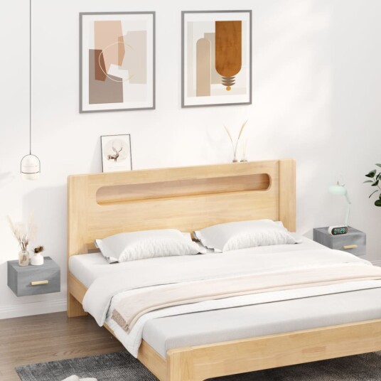 vidaXL Veggmonterte nattbord 2 stk sonoma eik 35x35x20 cm
