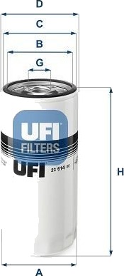 Oljefilter UFI 23.614.00 Oljefilter UFI 23.614.00