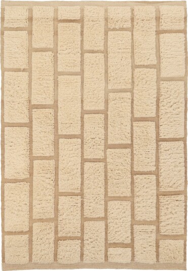 Ryetepper Leknes Hand Woven Wool Shaggy krem Størrelse: 160 x 230 cm