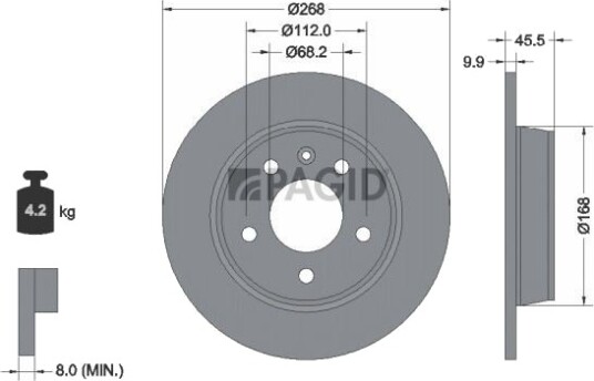PAGID 53964NC Bremseskive PAGID 53964NC Bremseskive