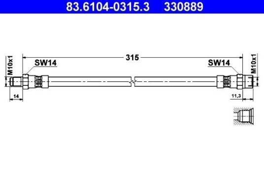 Bremseslange ATE 83.6104 0315.3 Bremseslange ATE 83.6104 0315.3