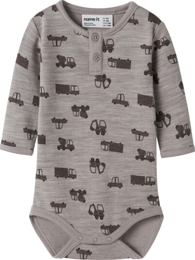 Name It Wuppo Wo/Co Long Sleeve Body Grå 80 Name It Wuppo Wo/Co Long Sleeve Body Grå 80
