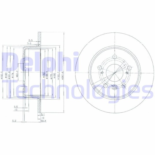 Bremseskive DELPHI BG3183 Bremseskive DELPHI BG3183