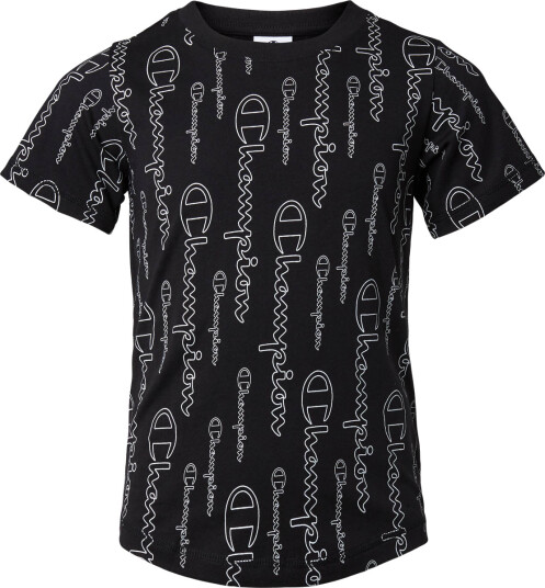 Champion All-Over Logo T-skjorte Barn Svart 126 - 131